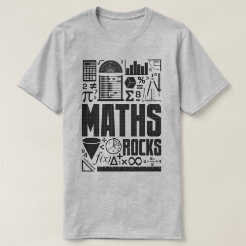 Maths Rocks Mathematics Geek Nerd Slogan T_Shirt