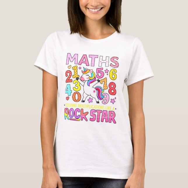 Maths Rockstar Colorful Numbers T Shirt (Front)