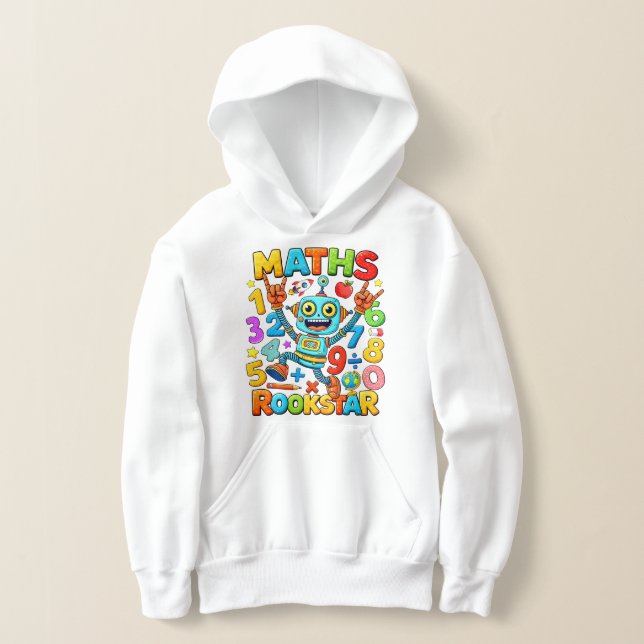 Maths Rockstar Cute Calculator Hoodie (Laydown)