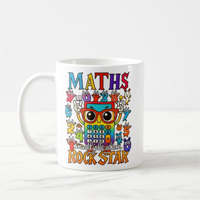 Maths Rockstar Cute Calculator Mug (Left)