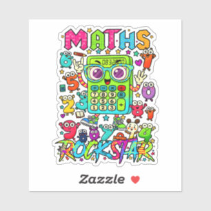 Maths Rockstar Cute Numbers Sticker for Kids