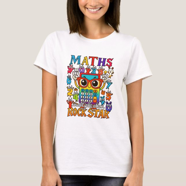 Maths Rockstar T Shirt for Teachers and Schools (Front)