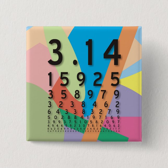 Maths: the colorful mathematical constant of Pi Button (Front)