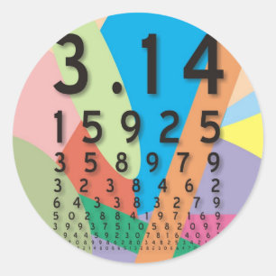 Maths: the colorful mathematical constant of Pi Classic Round Sticker