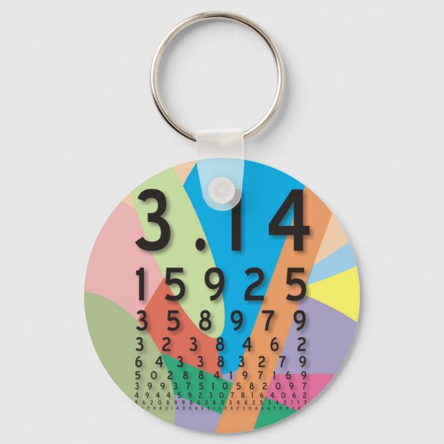 Maths: the colorful mathematical constant of Pi Keychain (Front)