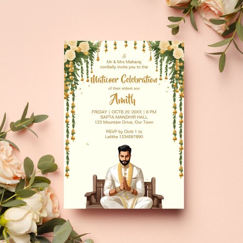 Matikoor Haldi Indian wedding grooms template