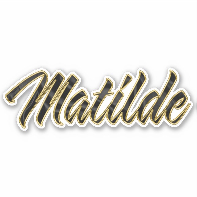 Matilde black gold lettering decal sticker (Front)