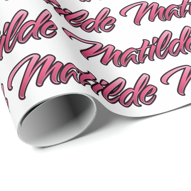 Matilde faded pink personalized wrapping paper (Roll Corner)