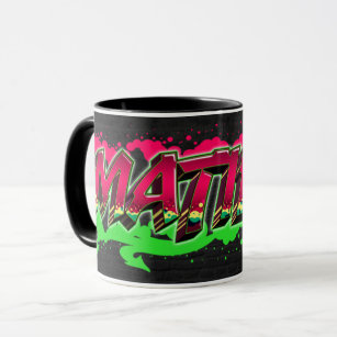 Matilde First Name Graffiti red green Tasse Mug
