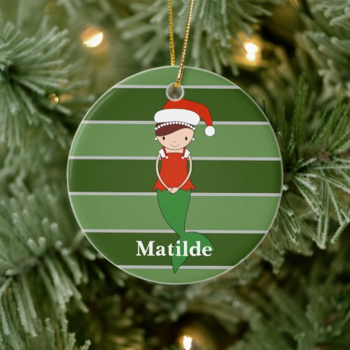 Matilde Mermaid Christmas Special Ceramic Ornament