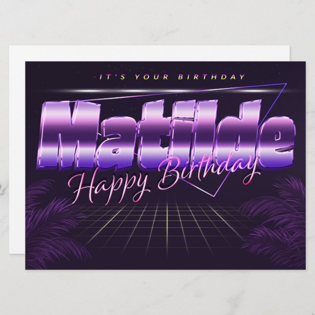 Matilde Name First name pura retro card Birthday (Front/Back)