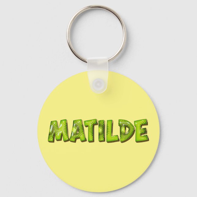 Matilde Name Kiwi Design Key Fans Keychain (Front)