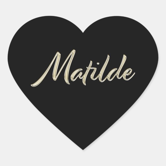 Matilde white gold Handwriting Sticker Heart (Front)