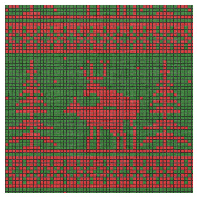 mating reindeer ugly christmas fabric (Close Up)