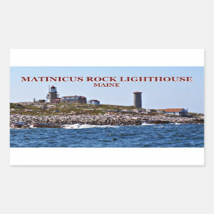 Matinicus Rock Lighthouse, Maine Rectangular Sticker