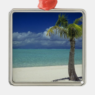 Matira Beach on the island of Bora Bora, 2 Metal Ornament