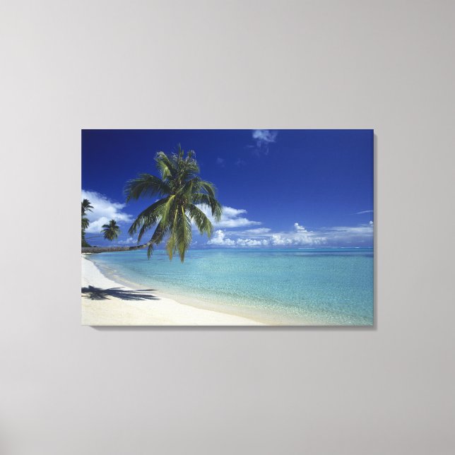 Matira Beach on the island of Bora Bora, Canvas Print (Front)