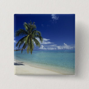 Matira Beach on the island of Bora Bora, Pinback Button