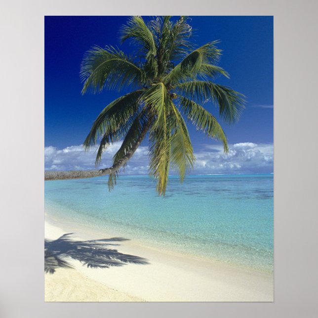 Matira Beach on the island of Bora Bora, Society Poster (Front)