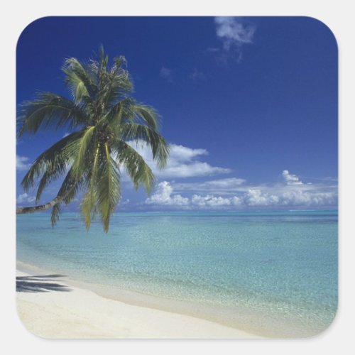 Matira Beach on the island of Bora Bora Square Sticker