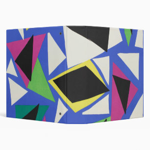Matisse Abstract Geometric Blue Cut Out Art 3 Ring Binder
