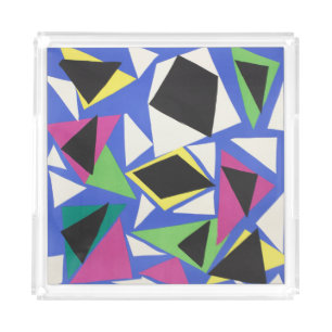 Matisse Abstract Geometric Blue Cut Out Art Acrylic Tray