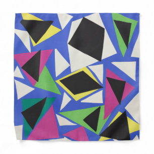 Matisse Abstract Geometric Blue Cut Out Art Bandana