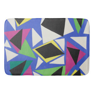 Matisse Abstract Geometric Blue Cut Out Art Bath Mat