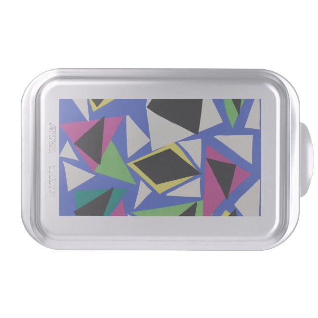 Matisse Abstract Geometric Blue Cut Out Art Cake Pan (Front)