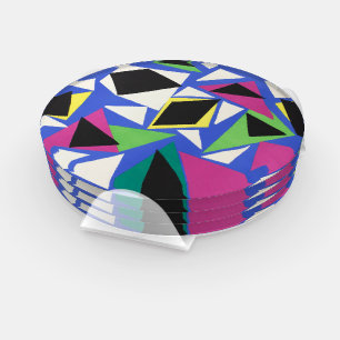 Matisse Abstract Geometric Blue Cut Out Art Coaster Set