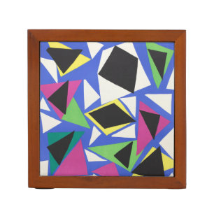 Matisse Abstract Geometric Blue Cut Out Art Desk Organizer