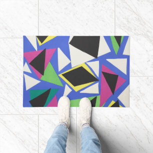 Matisse Abstract Geometric Blue Cut Out Art Doormat