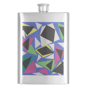 Matisse Abstract Geometric Blue Cut Out Art Flask