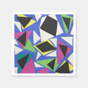 Matisse Abstract Geometric Blue Cut Out Art Napkins
