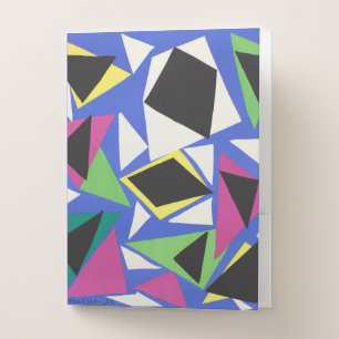 Matisse Abstract Geometric Blue Cut Out Art Pocket Folder