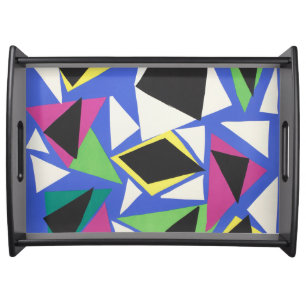 Matisse Abstract Geometric Blue Cut Out Art Serving Tray