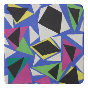 Matisse Abstract Geometric Blue Cut Out Art Trivet