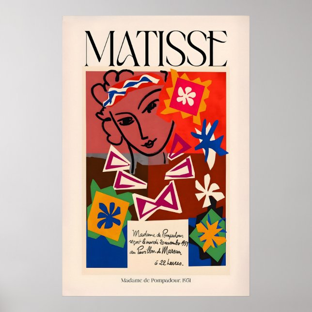 Matisse Art Print Madame de Pompadour951 Abstract (Front)
