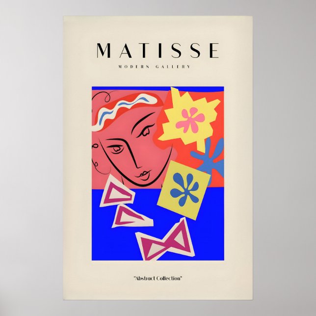 Matisse Art Prints - Abstract Face with Flowers (Front)