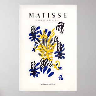 Matisse Art Prints - Abstract Floral Blue Yellow