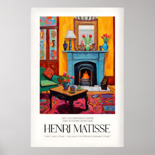 Matisse Art Prints - Cozy Fireplace Interior