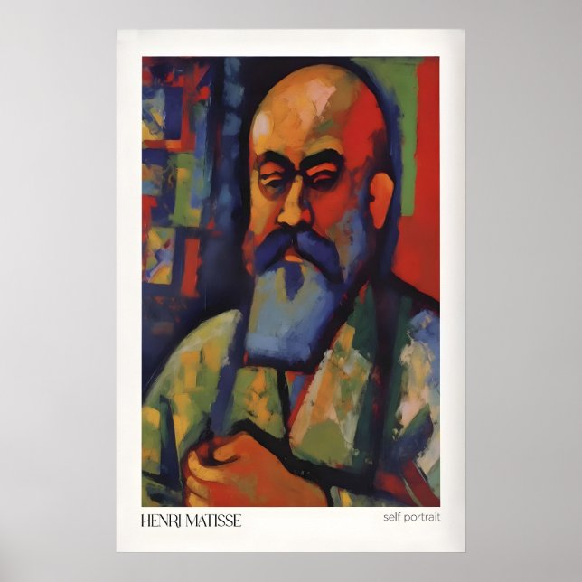 Matisse Art Prints - Fauvist Self Portrait Art (Front)
