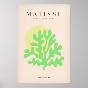Matisse Art Prints - Lime Green Coral Abstract Sun