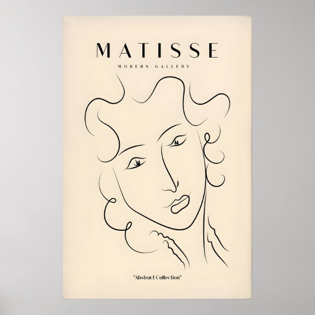 Matisse Art Prints - Line Art Ladies Face with (Front)