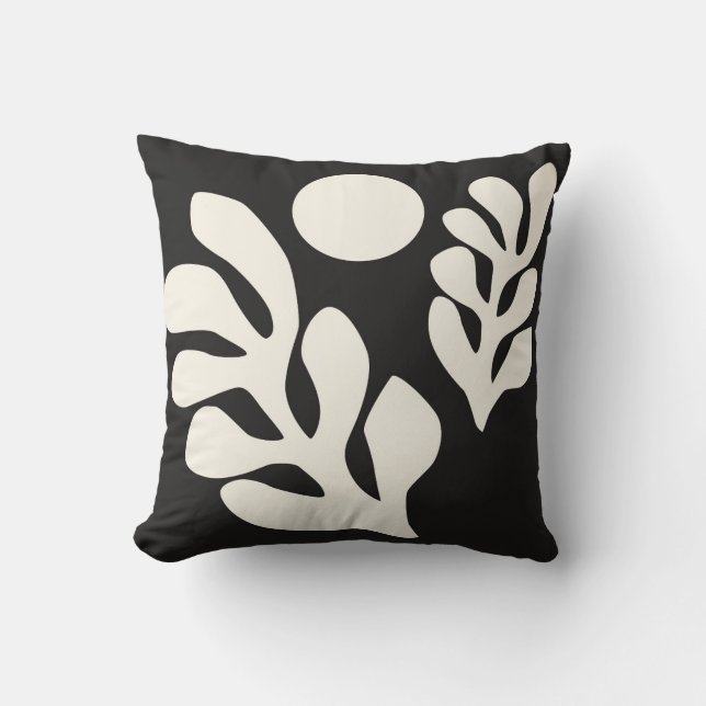 Matisse Black and White Monochrome II Throw Pillow (Front)