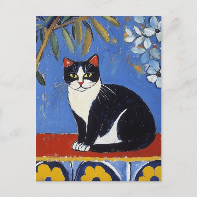 Matisse Black Cat Vintage Postcard  (Front)
