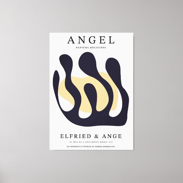 Matisse Cut Paper Navy Abstract Wall Art Print (Front)