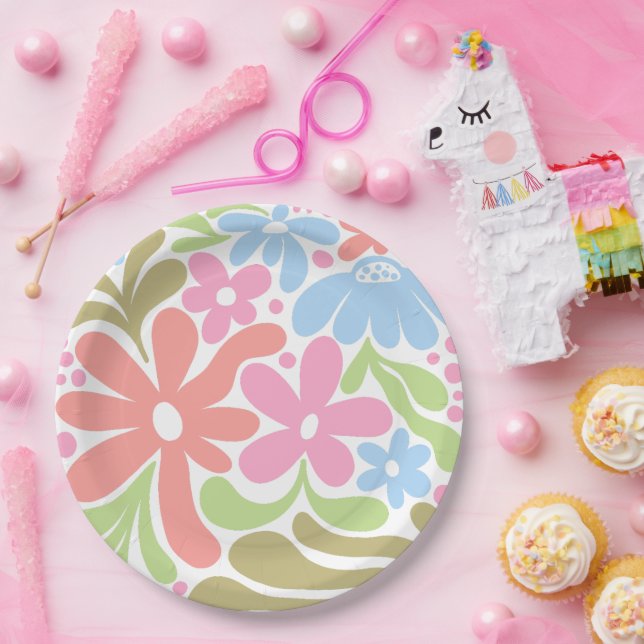 Matisse Daisies Pattern  Paper Plates (Party)
