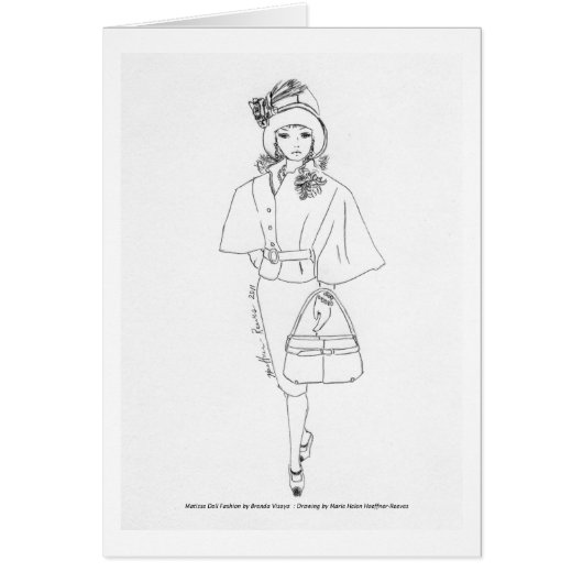 Matisse Doll Fashion Watercolor- Black CapeDress (Front)