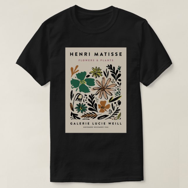 Matisse Flower Sketch T-Shirt (Design Front)